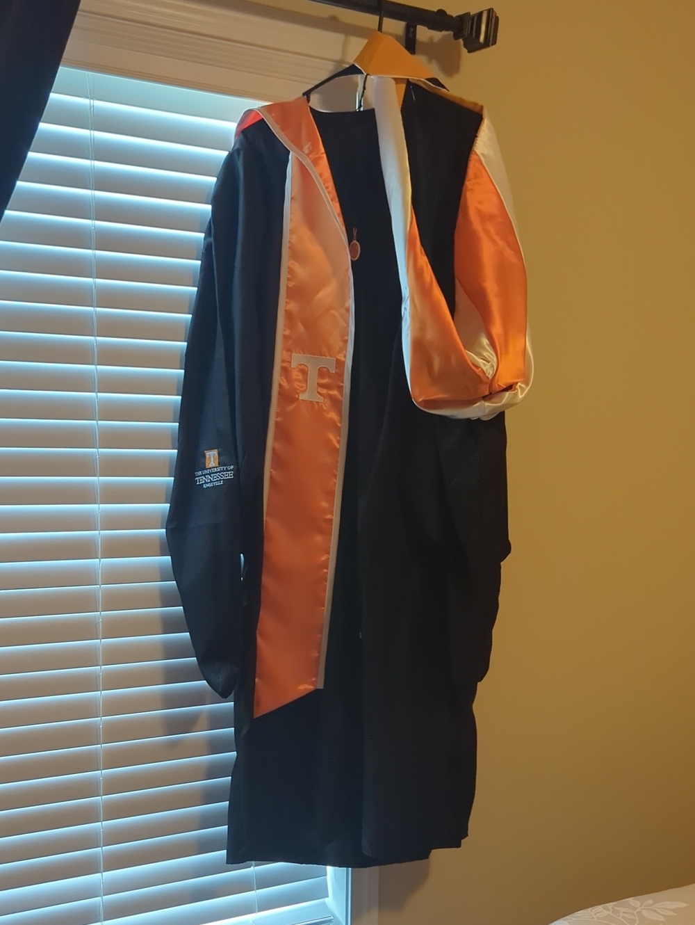 University of Tennessee Graduation Gown with Stole and Master's Hood